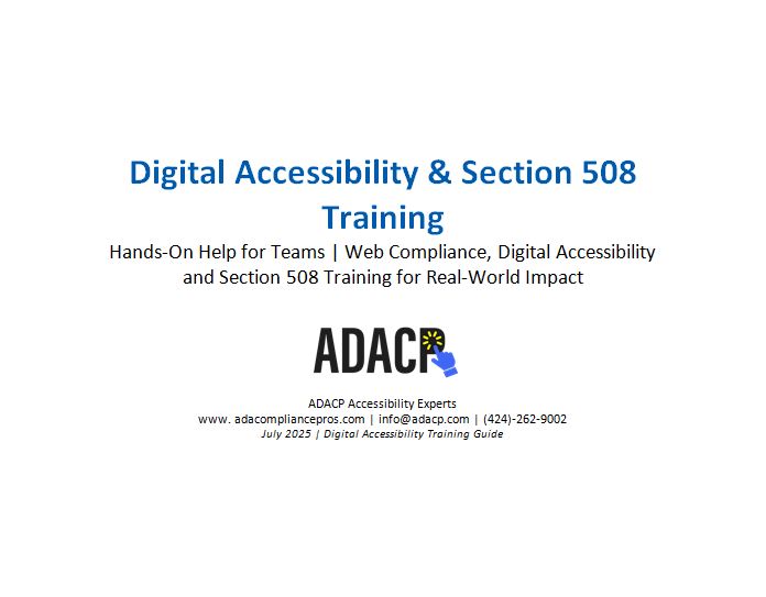 Digital Accessibility & Section 508 Training | ADA Compliance Pros