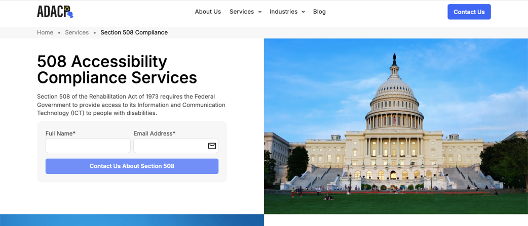 ADACP 508 compliance page button after hover, in a color that still meets WCAG Level AA contrast