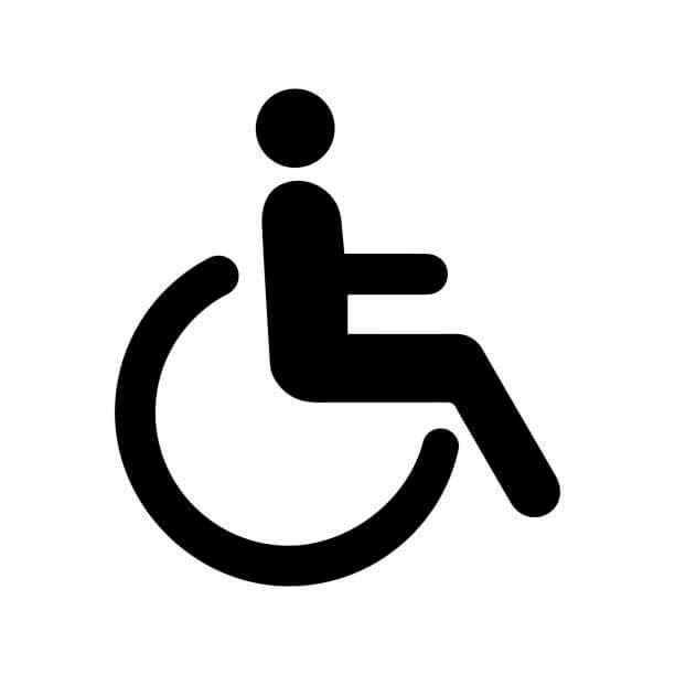 International Symbol of Access: black wheelchair-user icon on a white background
