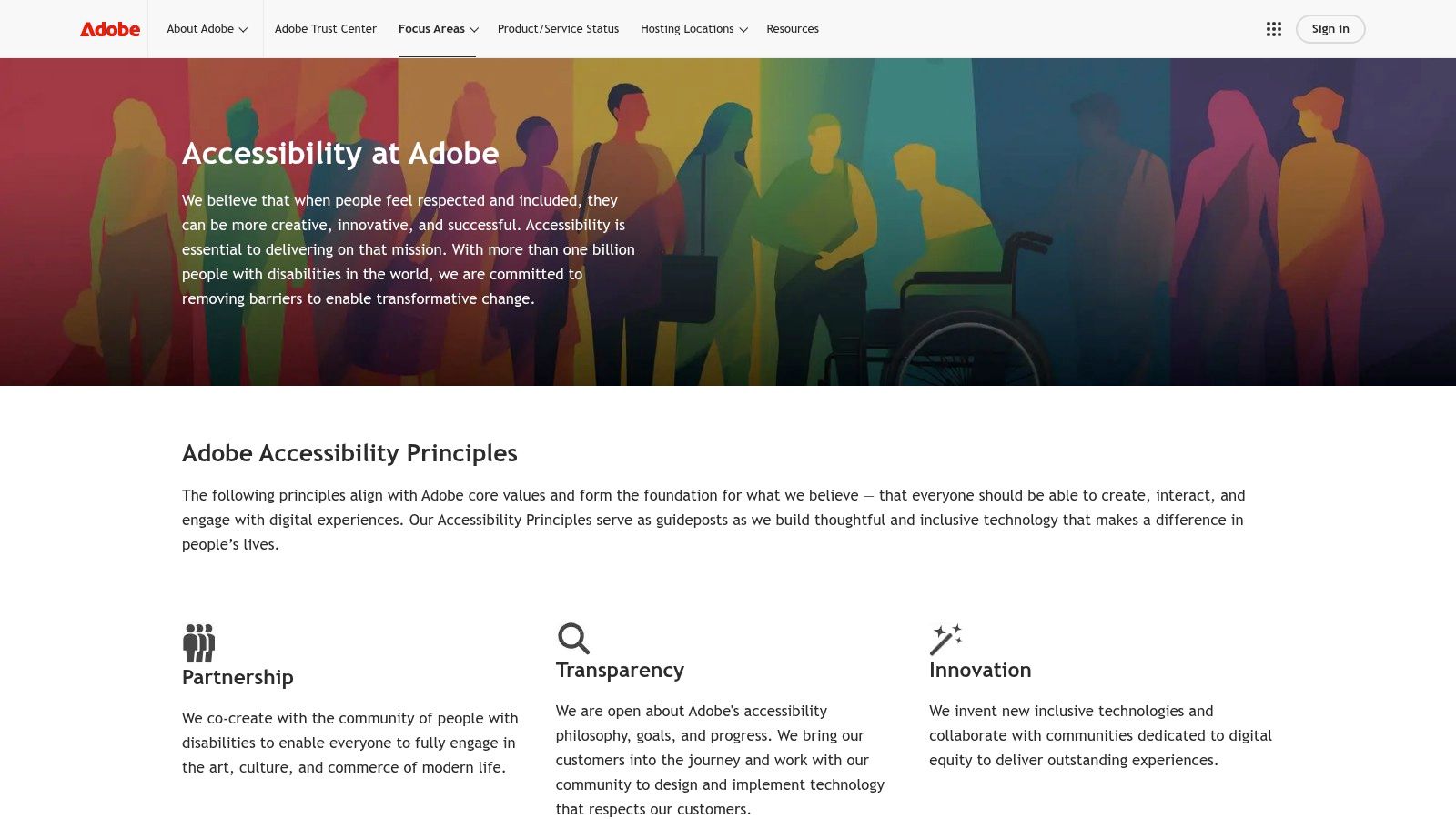 Adobe (Accessibility site, ACRs, and product guidance)