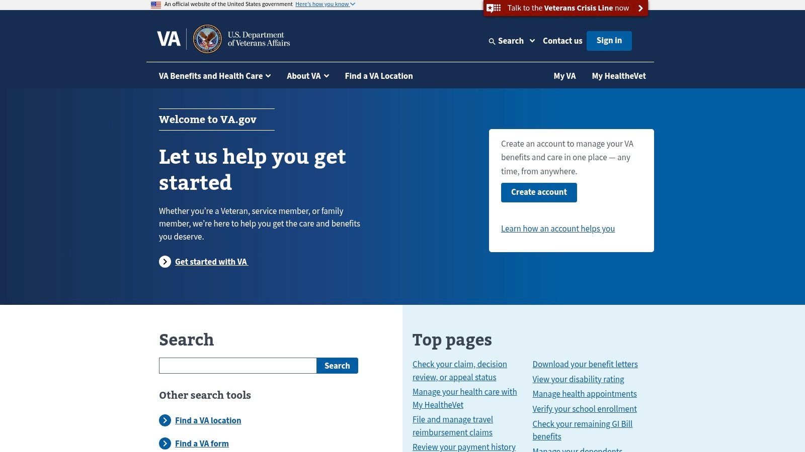 VA.gov (U.S. Department of Veterans Affairs)